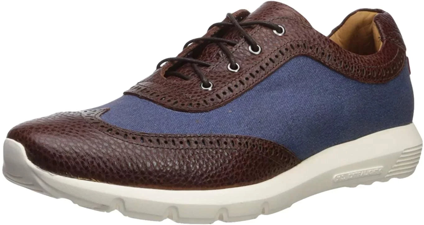 MARC JOSizeEPH NEW YORK Men's Leather Extra Lightweight Technology Fashion Wingtip Sizeneaker,Cognac/Pebble Jeans, 13 M