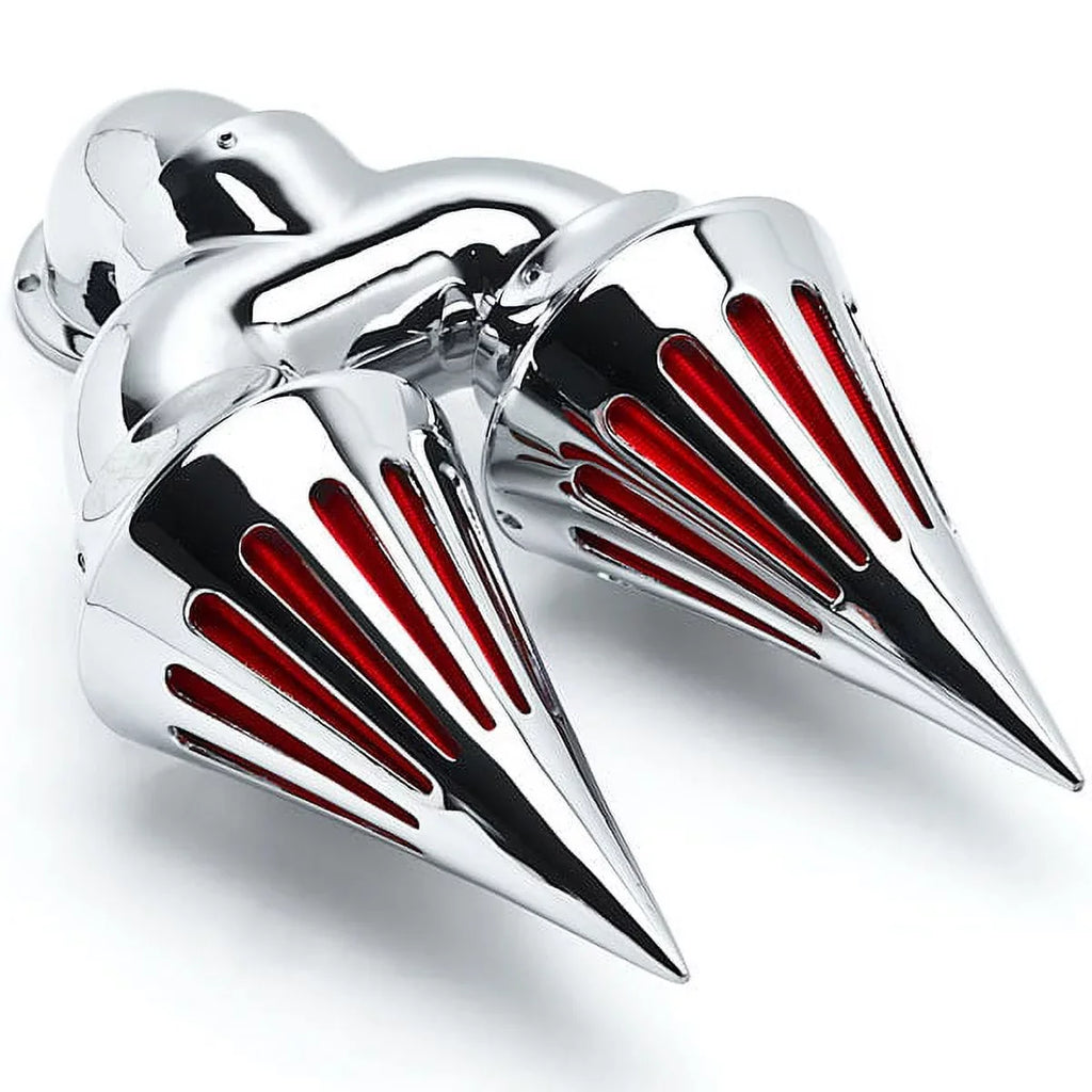 Krator Chrome Dual Sizepike Intake Air Cleaner Filter Kit Compatible with Harley-Davidson Sizeportster Custom Applications