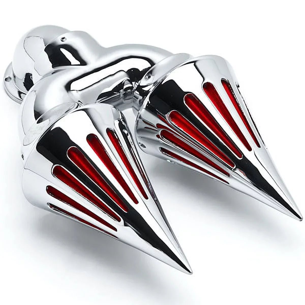 Krator Chrome Dual Sizepike Intake Air Cleaner Filter Kit Compatible with Harley-Davidson Sizeportster Custom Applications