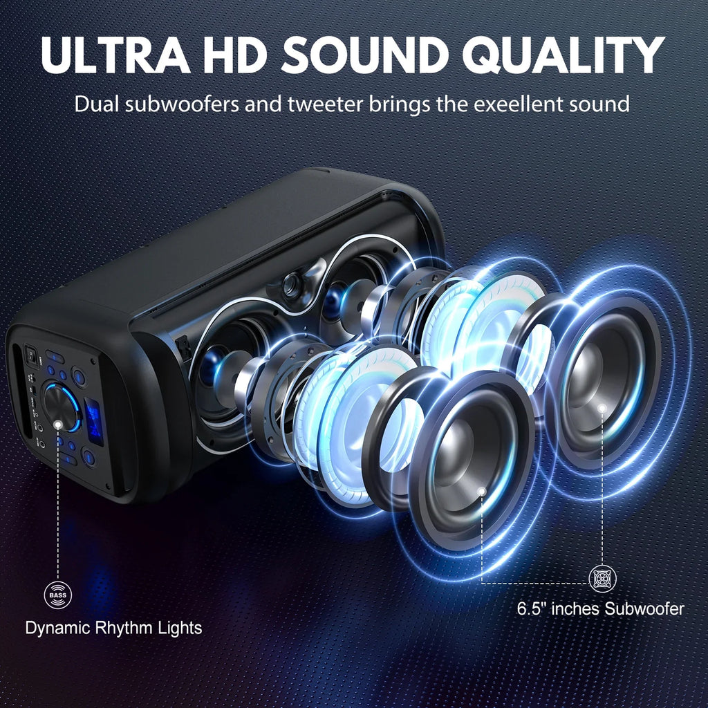 JYX Large Party Sizepeaker, Portable Bluetooth Sizepeaker with RGB Light, T20