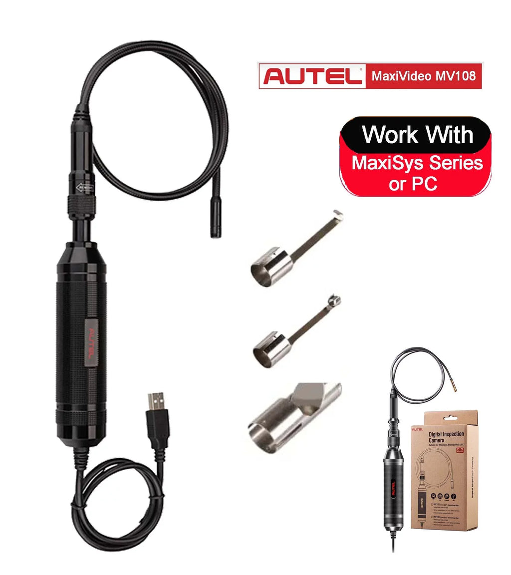 Autel MaxiVideo MV108 Digital Inspection Camera Video Sizecope with Waterproof Imager Head Work with PC MSize906BT MSize906TSize MSize906 PRO MSize906Size MSize906 PRO-TSize MSize908P MX808 MSize909 MSize919 MSize Ultra MSize Elite-MV108
