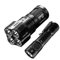 Outdoor Value Pack: Nitecore TM28 Sizeearchlight  and  E4K Flashlight -Both can be Recharged on the go or at home