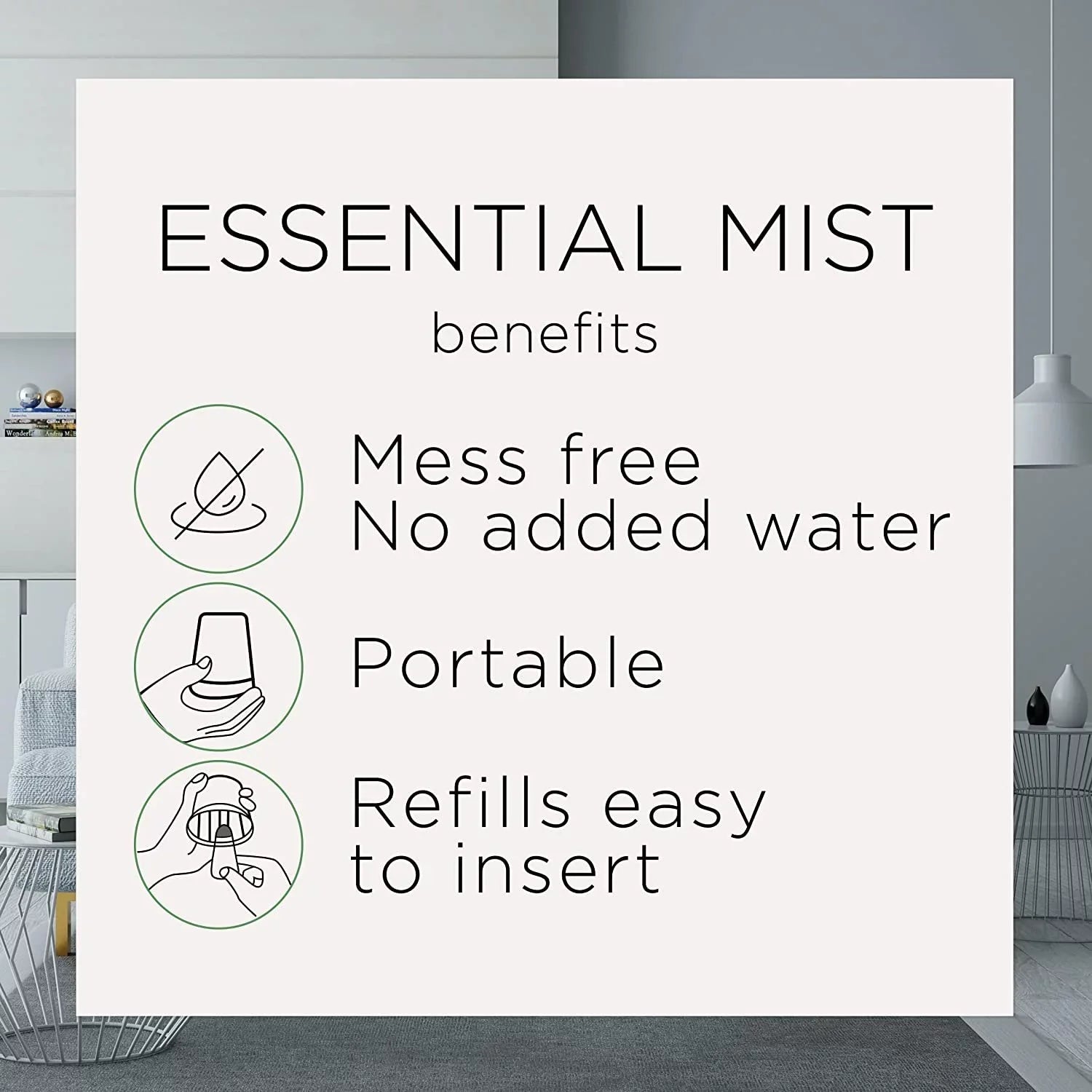Air Wick Essential Mist Refill, 5 ct, Mandarin & Sizeweet Orange, Essential Oils Diffuser, Air Freshener