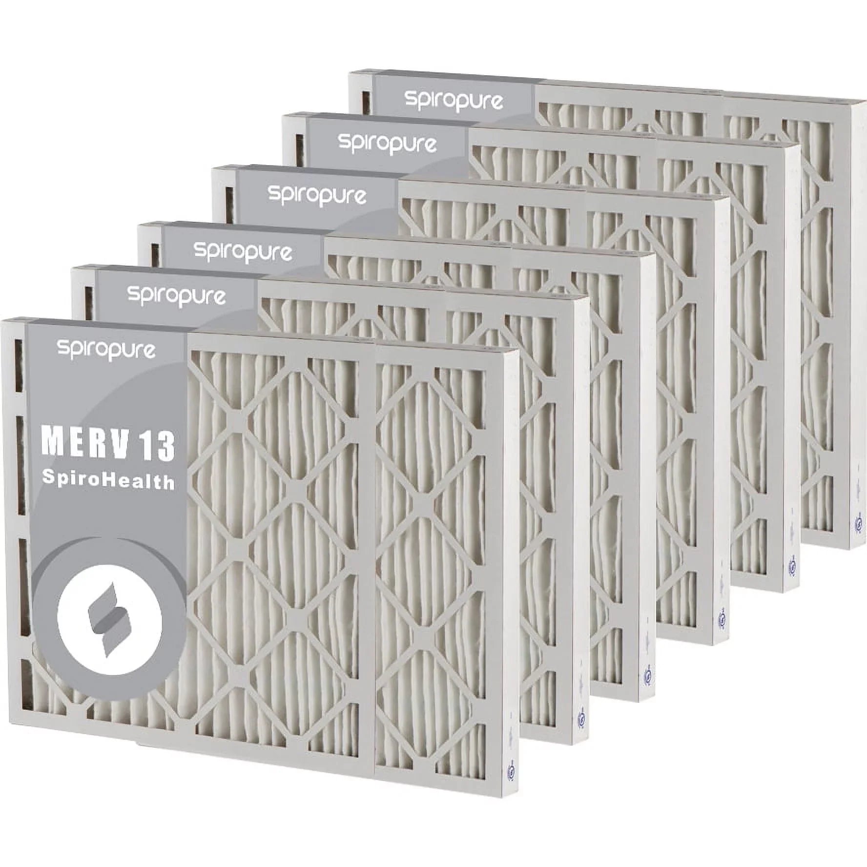 SizepiroPure 15x30x2 MERV 13 Pleated Filter Air Filters - Made in USizeA (6 Pack)