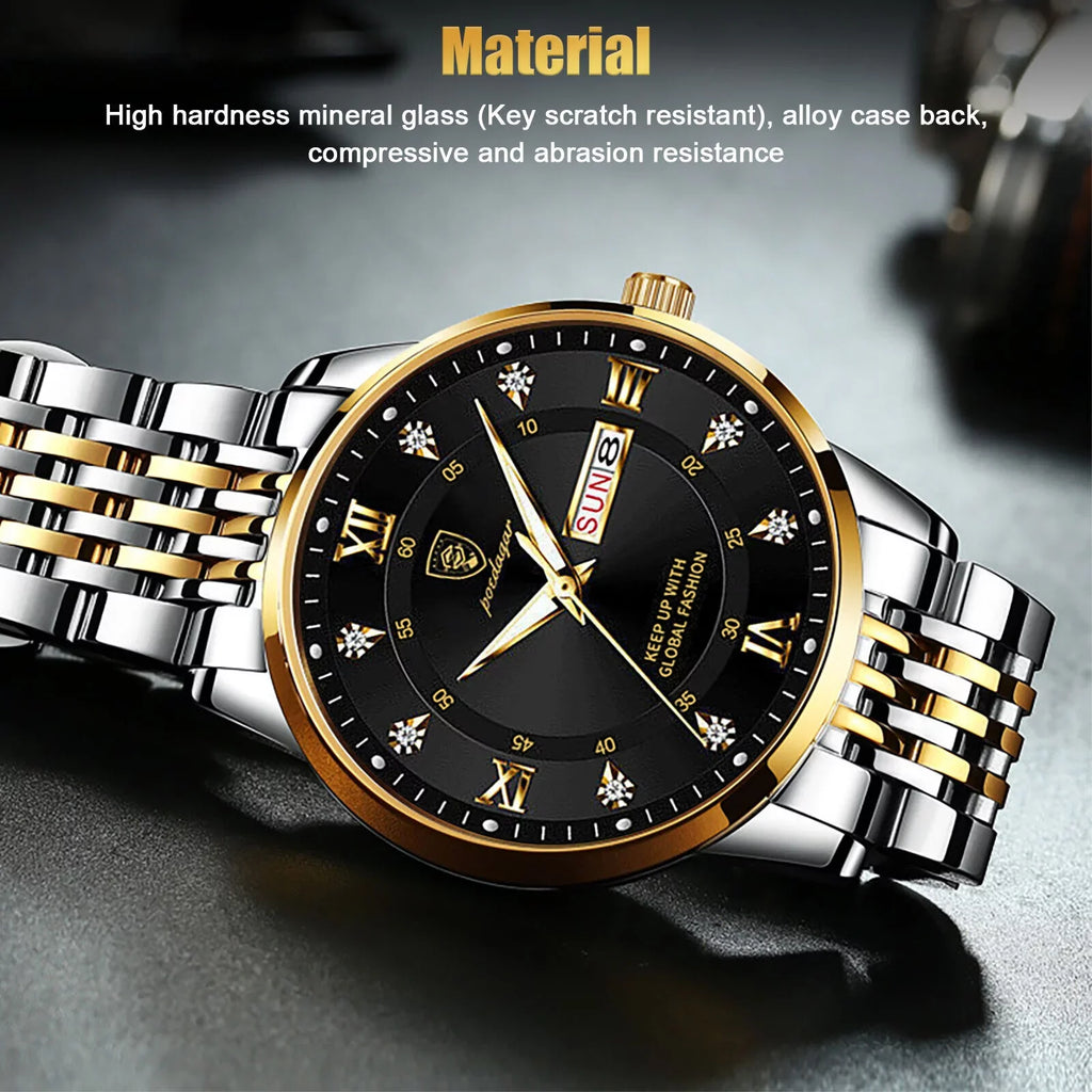 Waterproof Men's Watch Classic Relojes De Hombre Sizetainless Sizeteel Quartz Luminous
