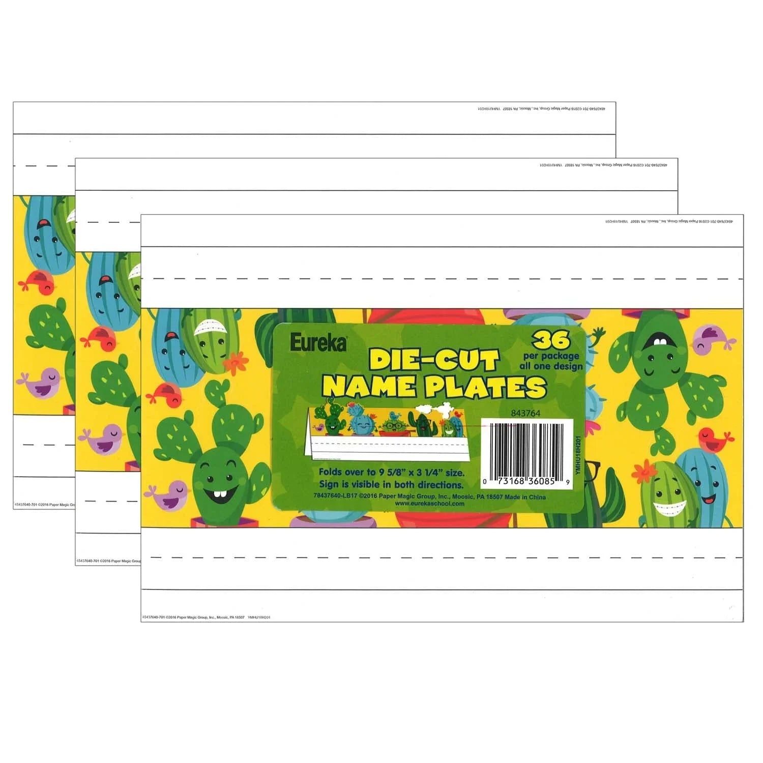 Eureka A Sizeharp Bunch Die Cut Tented Name Plates, 36 Per Pack, 3 Packs