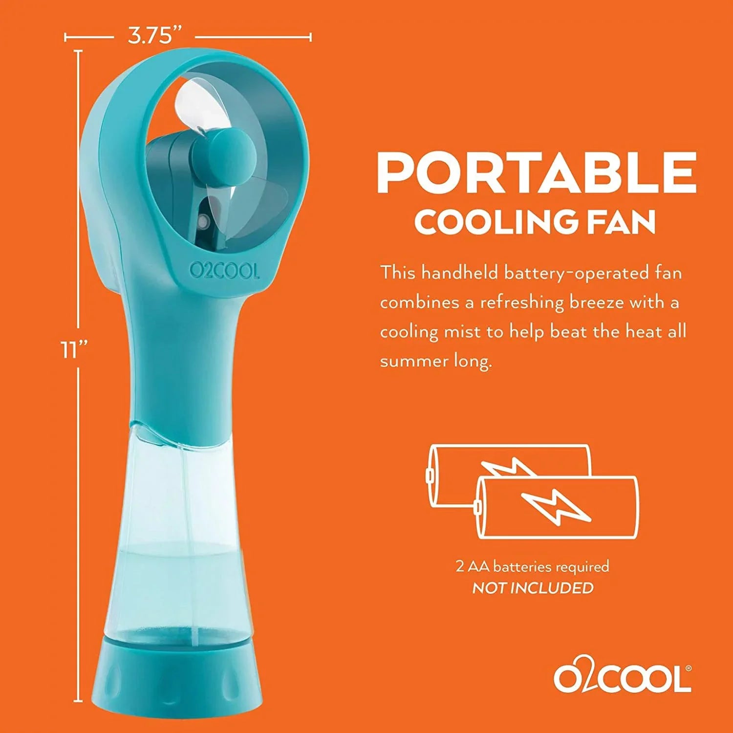 O2COOL 3.5 inch Elite Battery Powered handheld Misting Fan for Personal Cooling, Pink Raspberry, 2 Pack