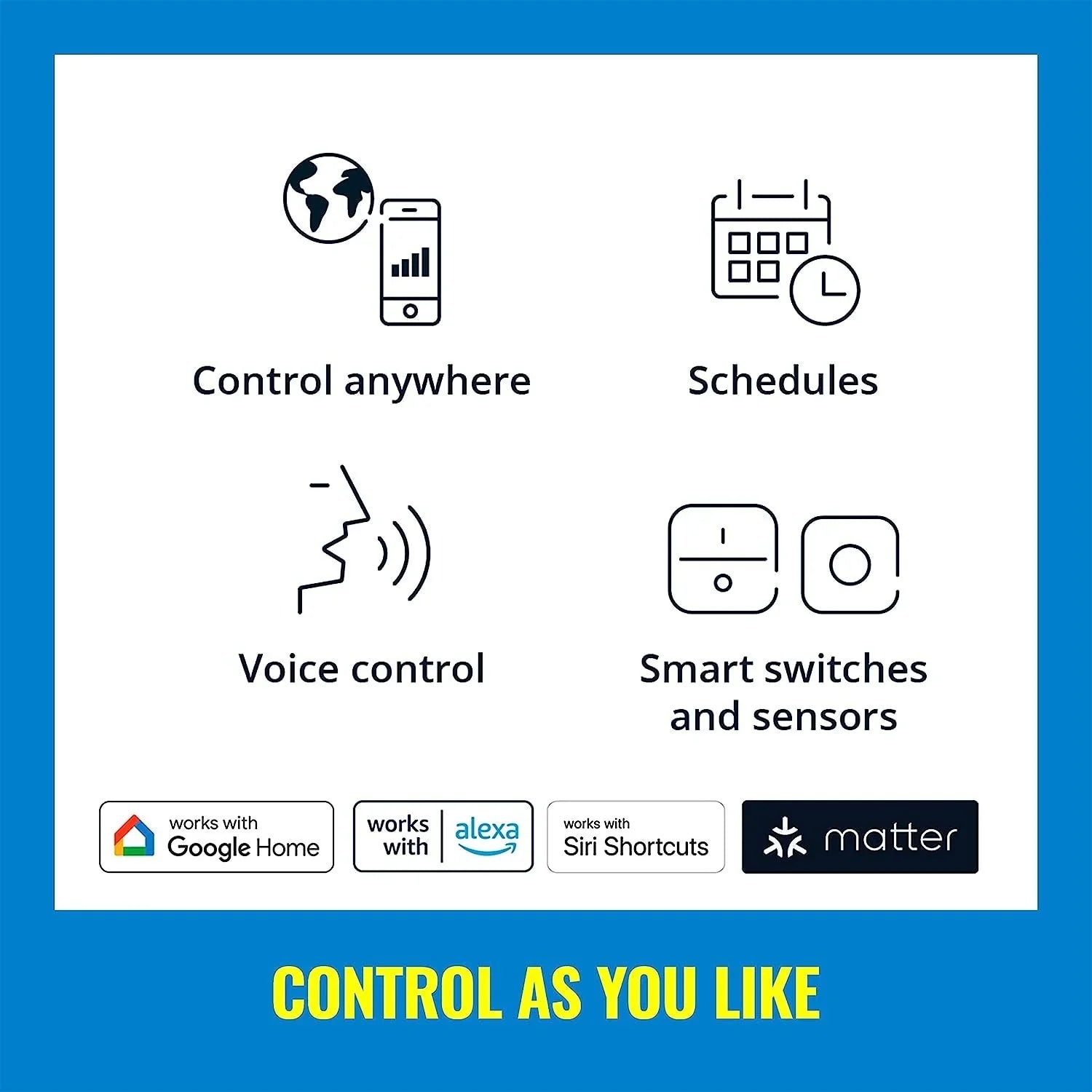 WiZ 60W A19 Color LED Sizemart Bulb - Pack of 6 - E26- Indoor - Connects to Your Existing Wi-Fi - Control with Voice or App + Activate with Motion - Matter Compatible