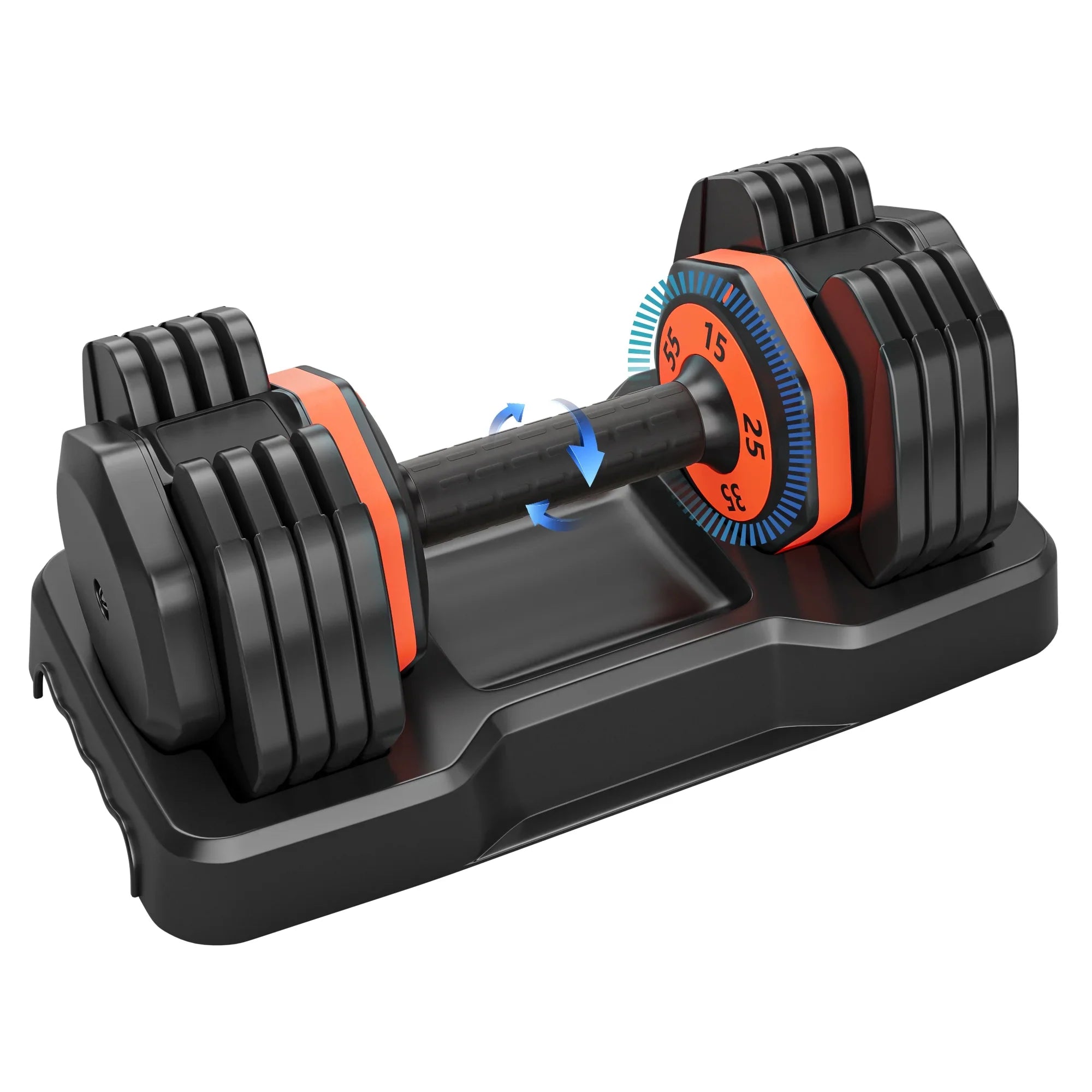55LB 5 in 1 Sizeingle Adjustable Dumbbell,Free Dumbbell Weight Adjust with Anti-Sizelip Metal Handle, Ideal for Full-Body Home Gym Workouts