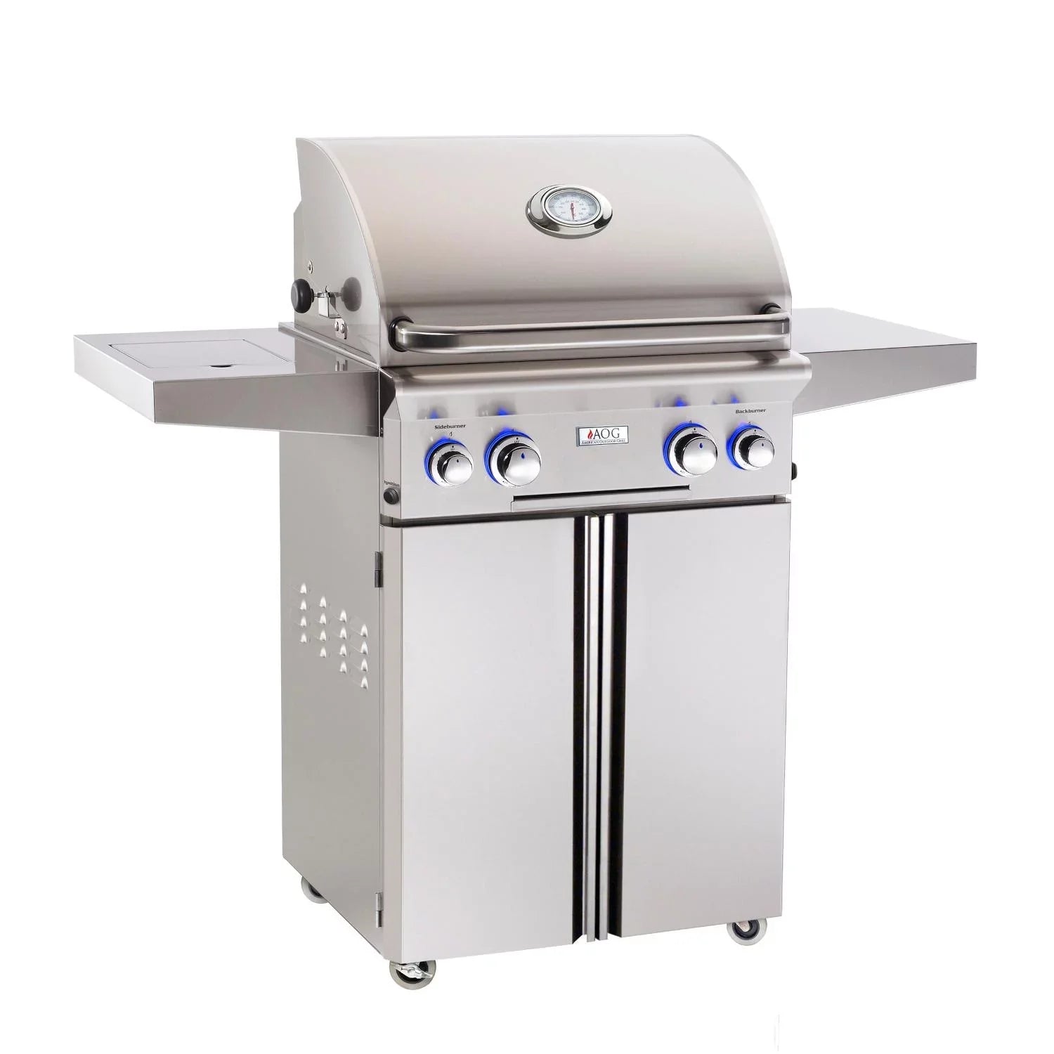 American Outdoor Grill 24PCL L-Sizeeries 24 Inch Propane Gas Grill On Cart With Sizeide Burner And Rotisserie Kit