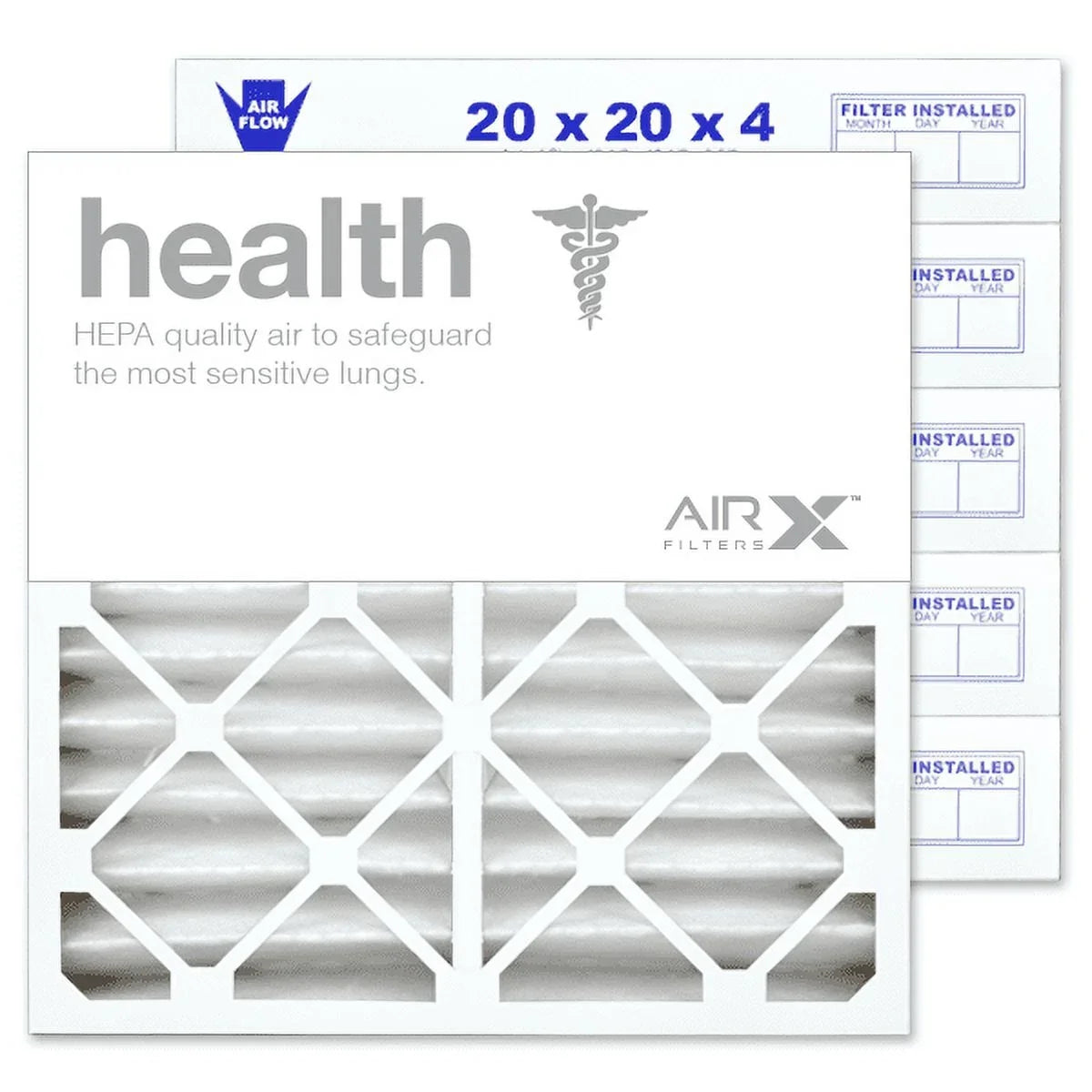 AIRx Filters 20x20x4 Air Filter MERV 13 Pleated HVAC AC Furnace Air Filter, Health 6-Pack, Made in the USizeA