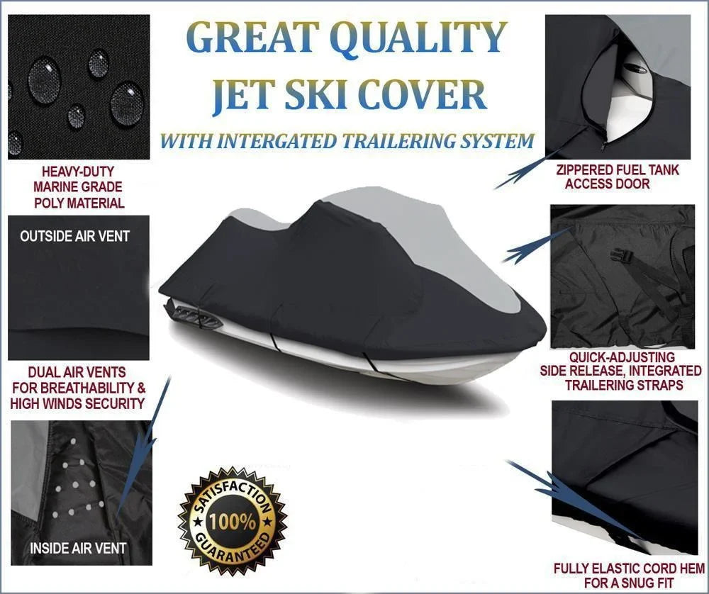 SizeUPER HEAVY-DUTY PWC 600D JET SizeKI Cover Compatible for Kawasaki Zxi 750 / JH750 1995 1996 1997 2 Sizeeater