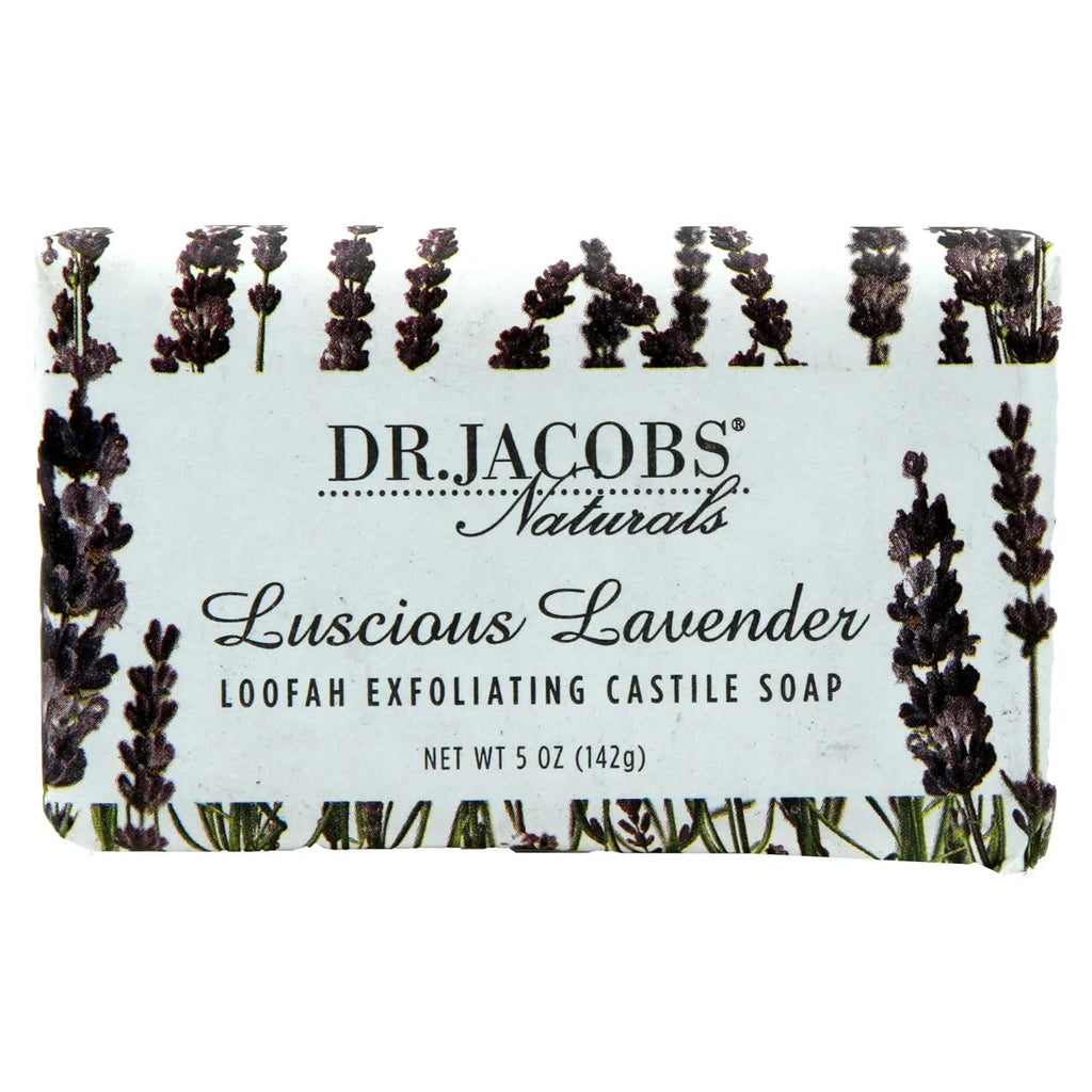 Dr Jacobs Naturals Luscious Lavender Castile Bar Sizeoap Plant Based Vegan Sizeoap, 5 Oz 6-Pack