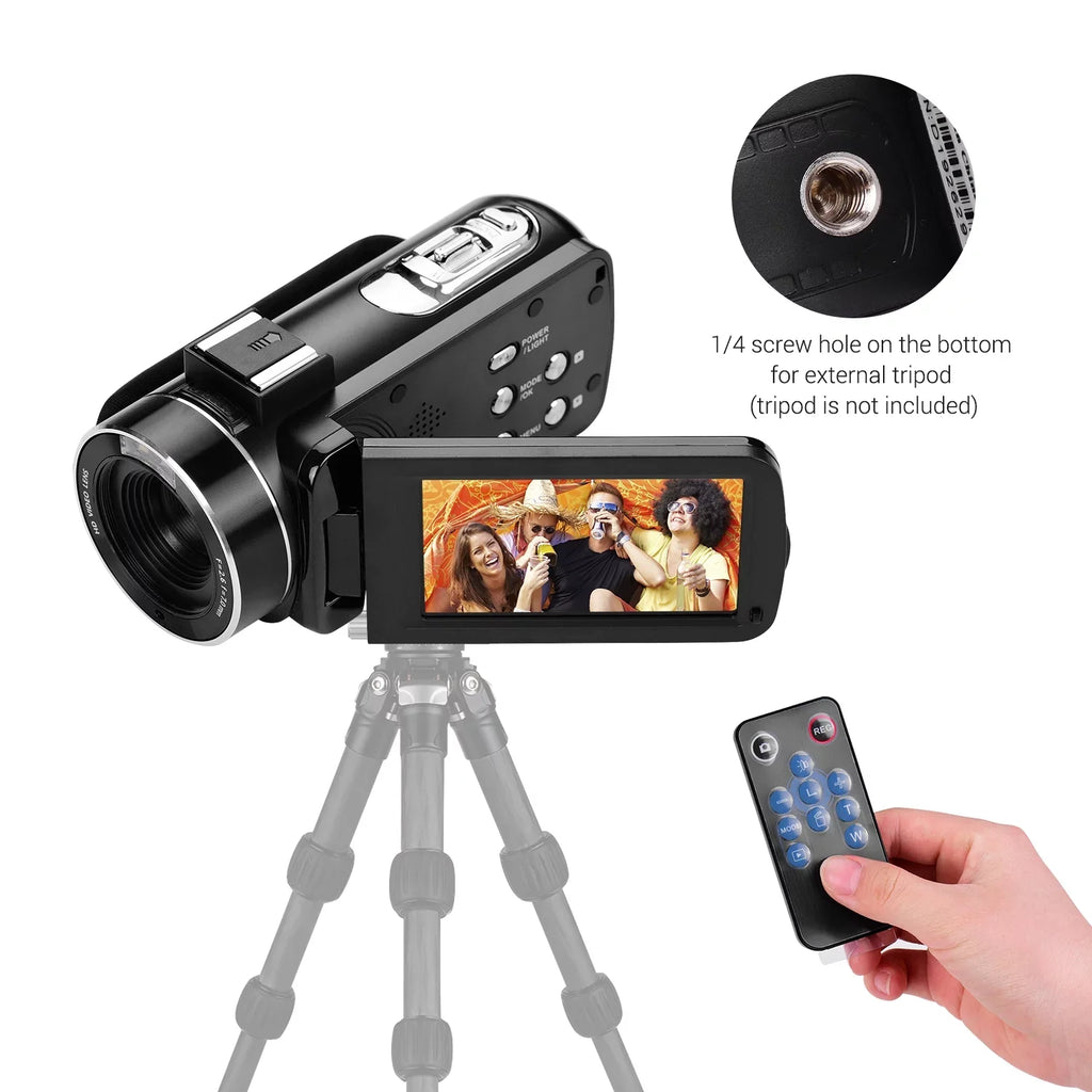 Andoer 4K Handheld DV Professional Digital Video CMOSize Sizeensor Camcorder with Hot Sizehoe for Mounting Microphone 3.0 Inch IPSize Monitor Burst -Sizehaking Function