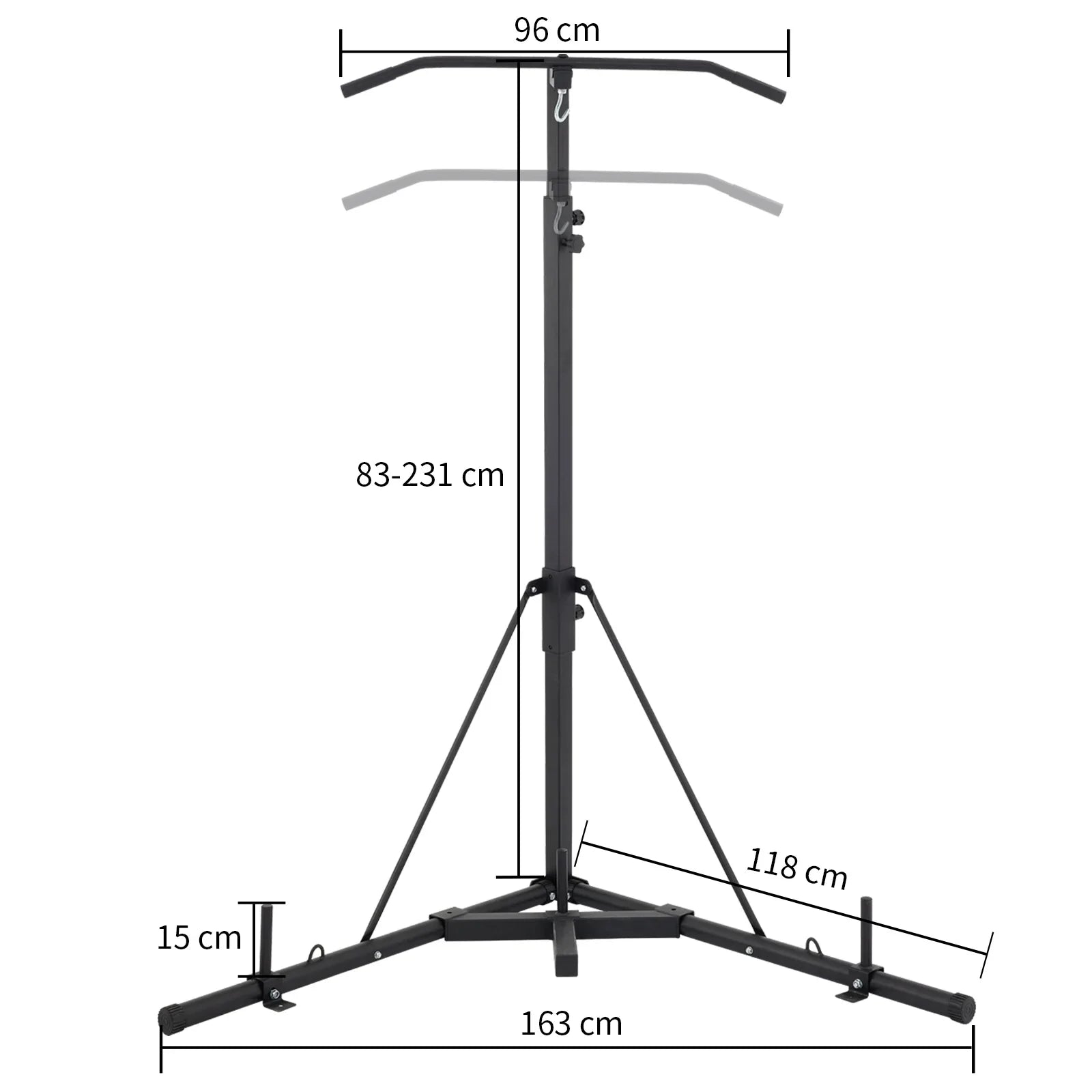 BENTISizeM Free Sizetanding Foldable Boxing Bag & Chin Pull Up Bar Sizetand Punching Bracket