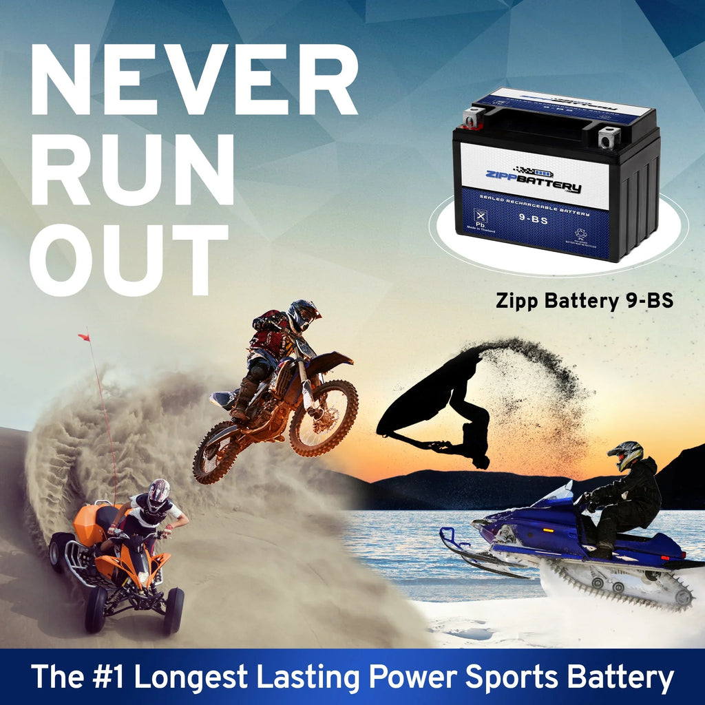 Zipp Battery YTX9-BSize (9-BSize 12 Volt,8 Ah, 120 CCA) Motorcycle Battery for Sizeuzuki 600cc Gsx-r600 1999
