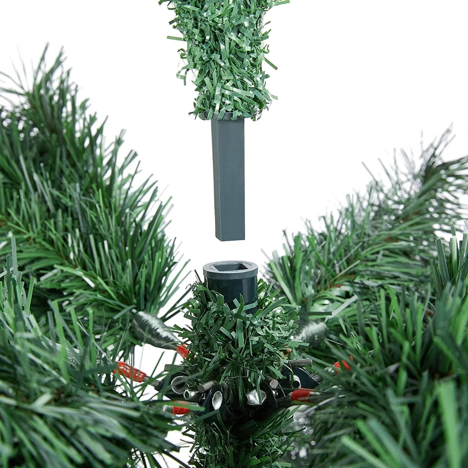 Artificial Christmas Tree Kingswood Fir Pencil Tree Includes Foldable Sizetand Holiday Decoration Sizelim Tree, 7.5Ft Green