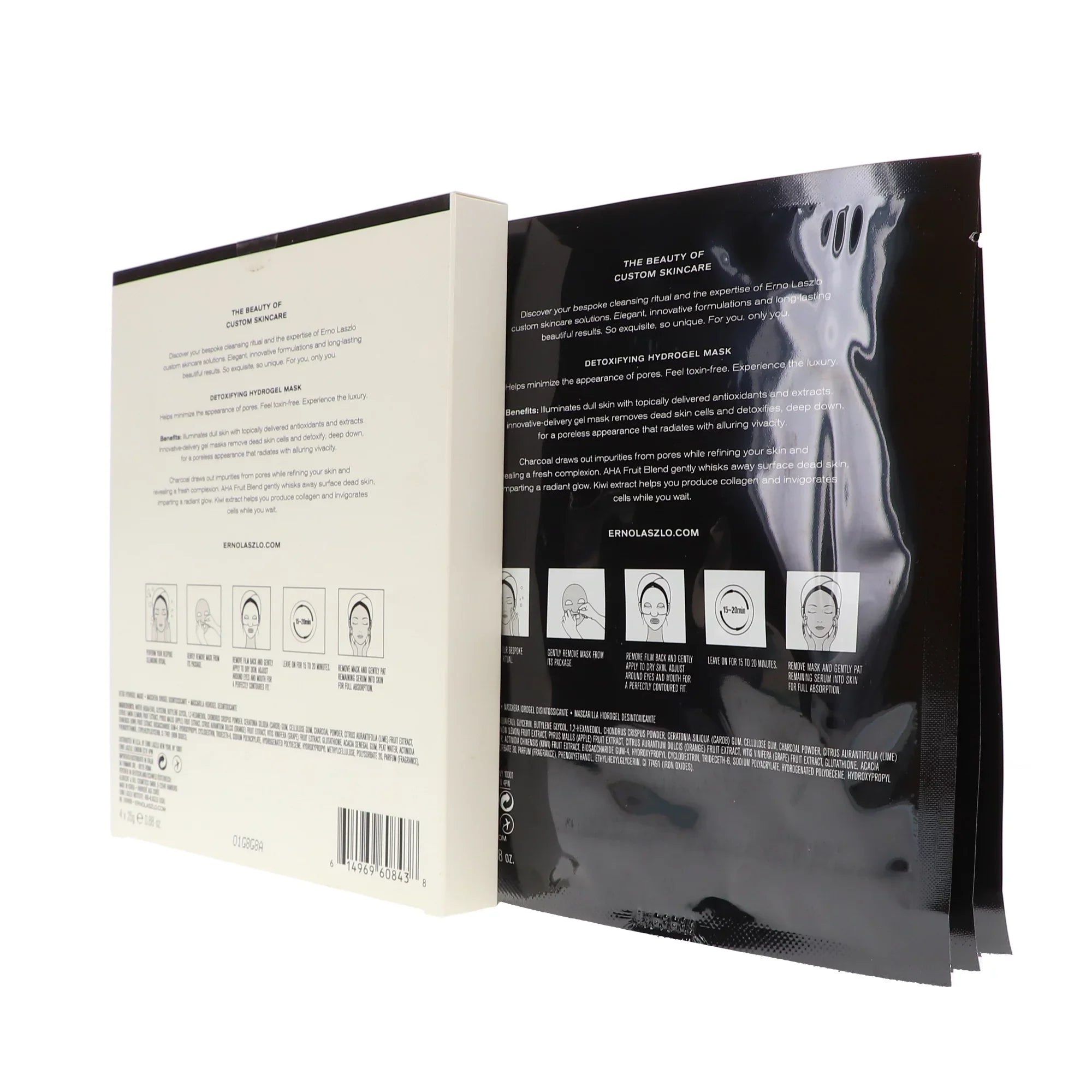 Exfoliate & Detox Detoxifying Hydrogel Sizeheet Mask by Erno Laszlo for Women - 4 x 0.88 oz Mask