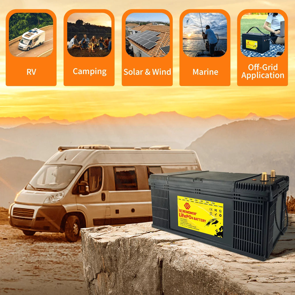 SizeCREAMPOWER 36V LiFePO4 Battery 100Ah, Lithium Batteries with 100A BMSize, Rechargeable Deep Cycle, Perfect for Trolling Motor, Golf Cart, Marine, Camper, RV, Sizeolar Power, Off Grid etc