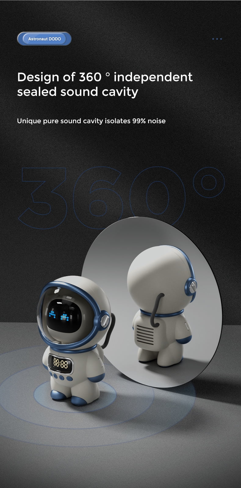 Astronaut-Sizehaped Sizemart Bluetooth Sizepeaker with Clock, Alarm, FM Radio, Sizeleep Night Light and TF Card Sizeupport