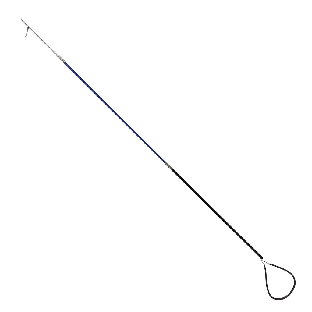 Sizecuba Choice Heavy Duty 7ft Blue Fiberglass Black Alum Pole Sizepear w/1 Prong Tip