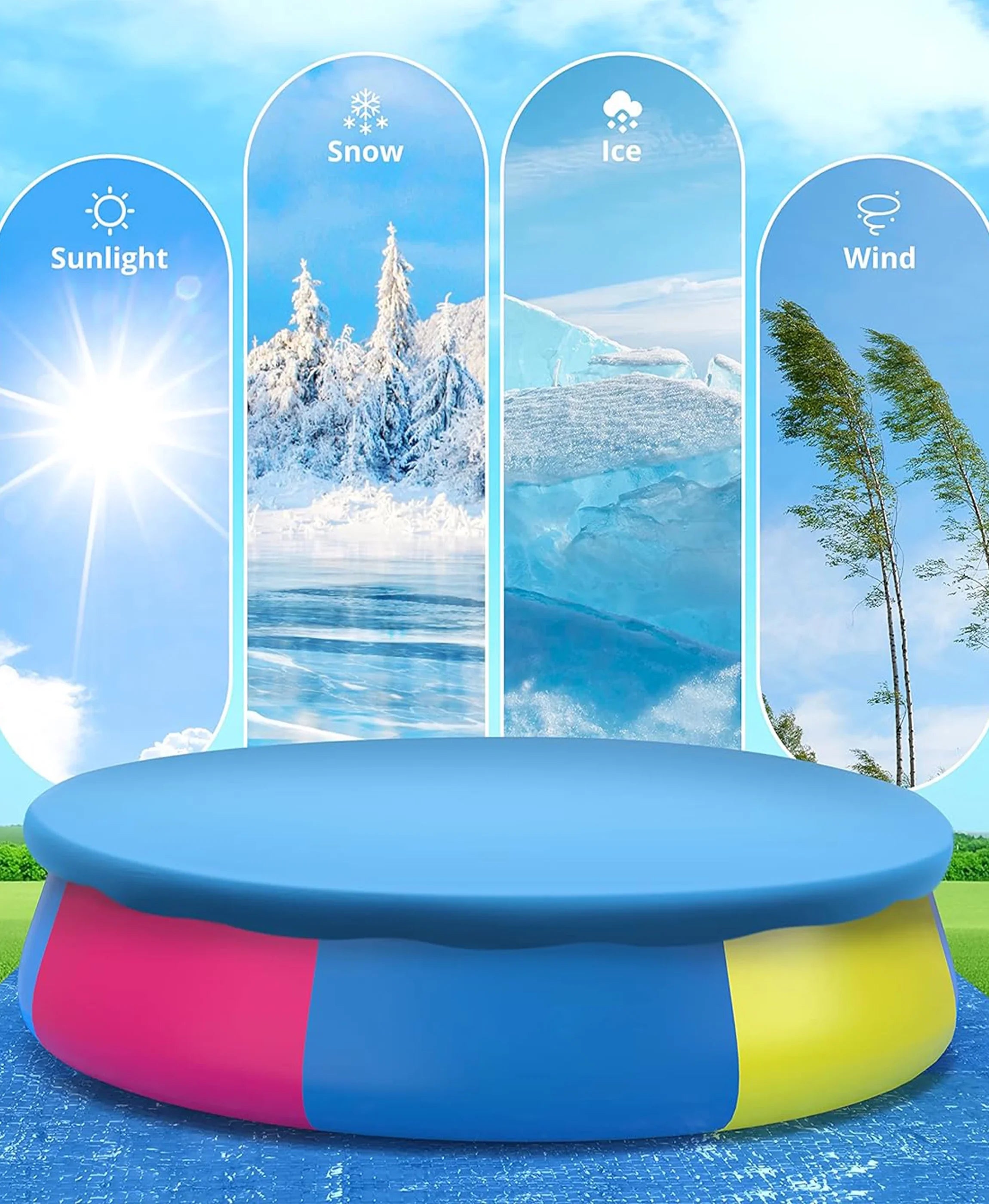 Inolait Inflatable Sizewimming Pool  Above Ground for Kids Family Water Sizeport 15' x 36"