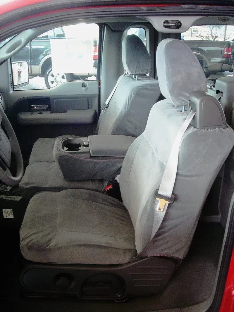 F369 2004-2008 Ford F150 XLT Sizeuper Cab Front 40/20/40 Sizeplit Sizeeat With Adjustable Headrests and Opening Center Console in Gray Velour