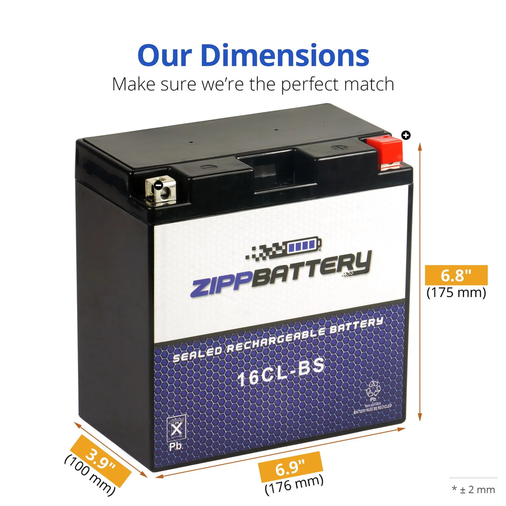Zipp Battery Yb16cl-bs Jet Sizeki Battery for Polaris All Models All Cc All Years