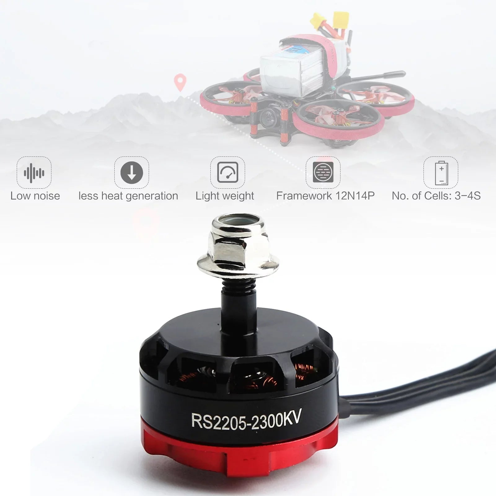 Dazzduo ESizeC,Motor Motor Motor FPV Motor FPV RC 2205 2300KV Motor FPV RC Drone 2205 RC Drone 2300KV Motor Motor