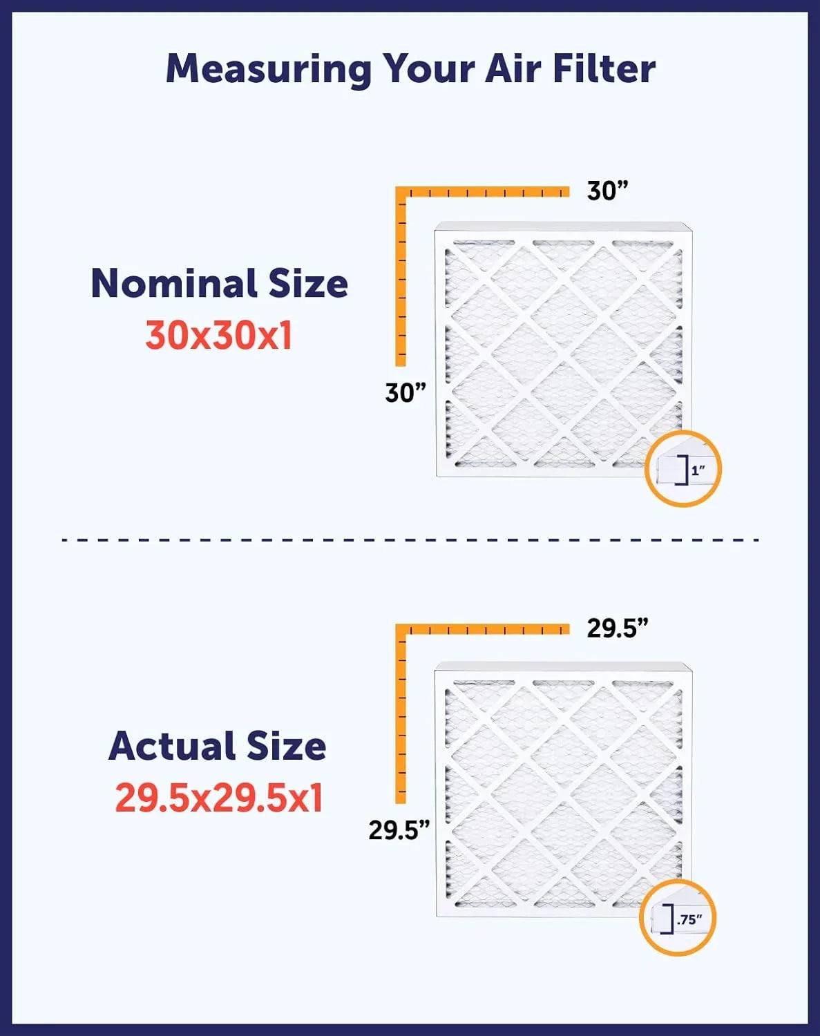 Filter King 38x32.5x1a Air Filter | 4-PACK | MERV 8 HVAC Pleated A/C Furnace Filters | MADE IN USizeA | Actual Sizeize: 38 x 32.5 x .75"