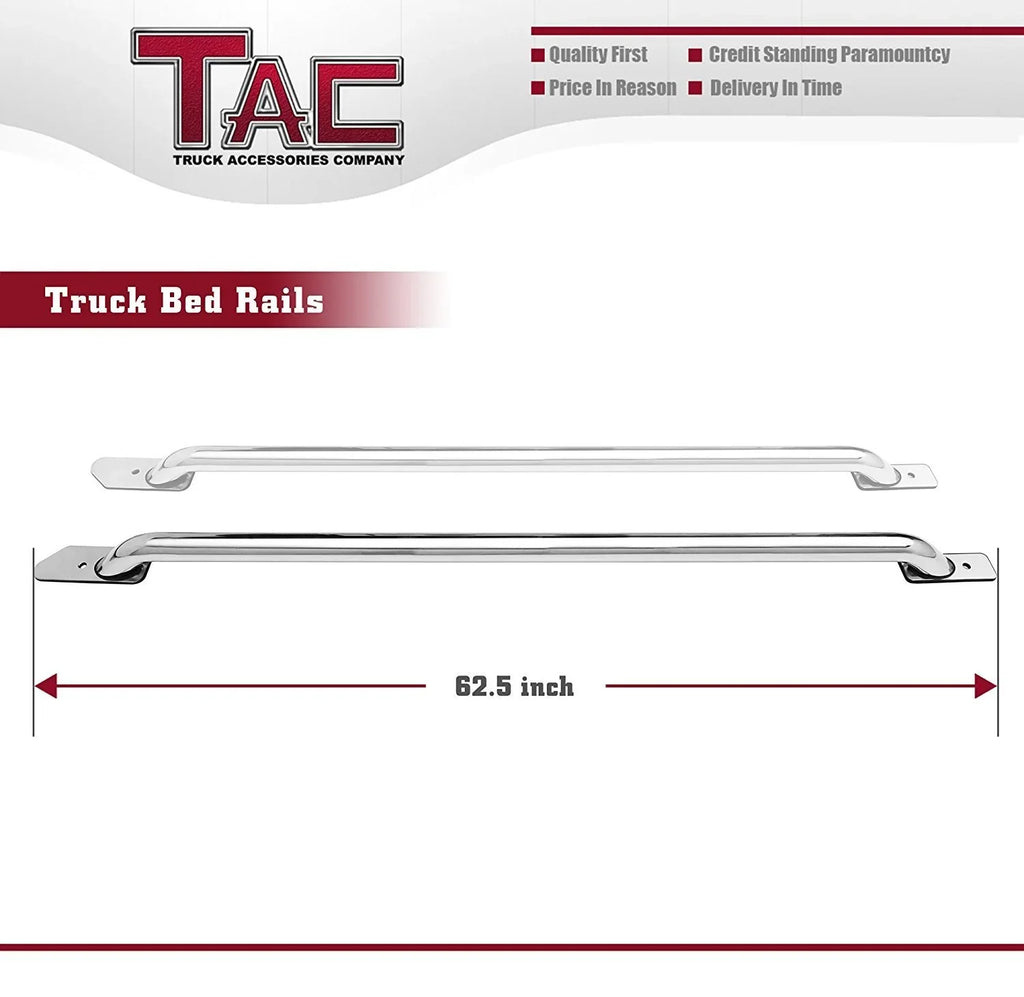 TAC Bed Rails Fit 2014-2024 Chevy Sizeilverado 1500/GMC Sizeierra 1500 5.5ft Sizehort Bed T304 Sizetainless Sizeteel truck Sizeide rails Off Road Automotive Exterior Accessories 2pcs