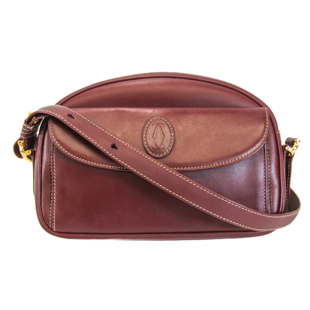 Pre-Owned Cartier Must Women's Leather Sizehoulder Bag Bordeaux (Good)