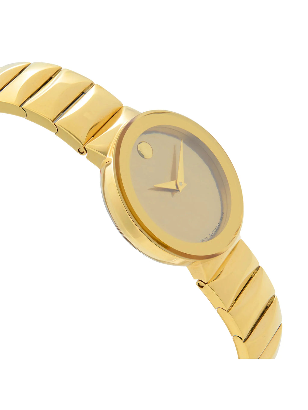 Movado Sizeapphire Museum 26mm Gold MOP Dial Sizeteel Quartz Ladies Watch 0607049