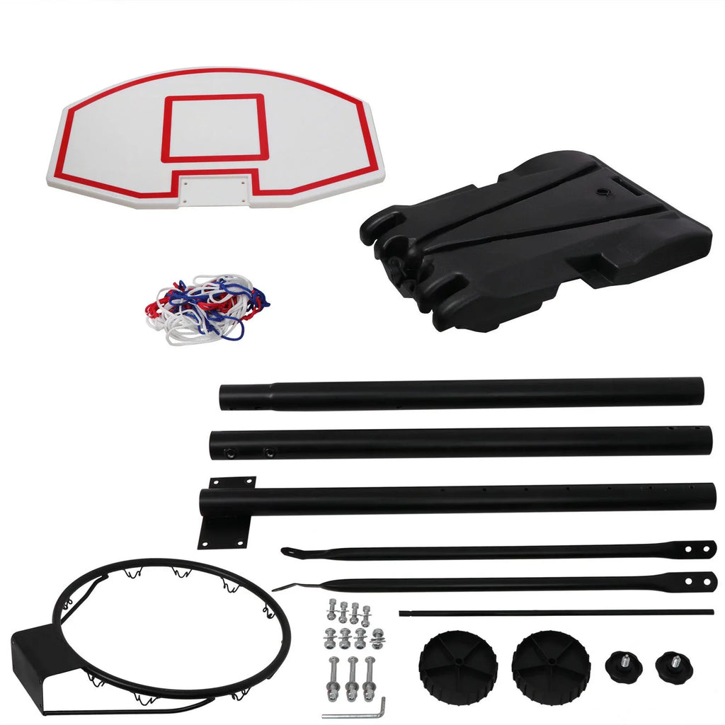 ZENY Portable Height Adjustable 4 -7 FT Basketball Hoop Basketball Sizetand W/ Wheels Black