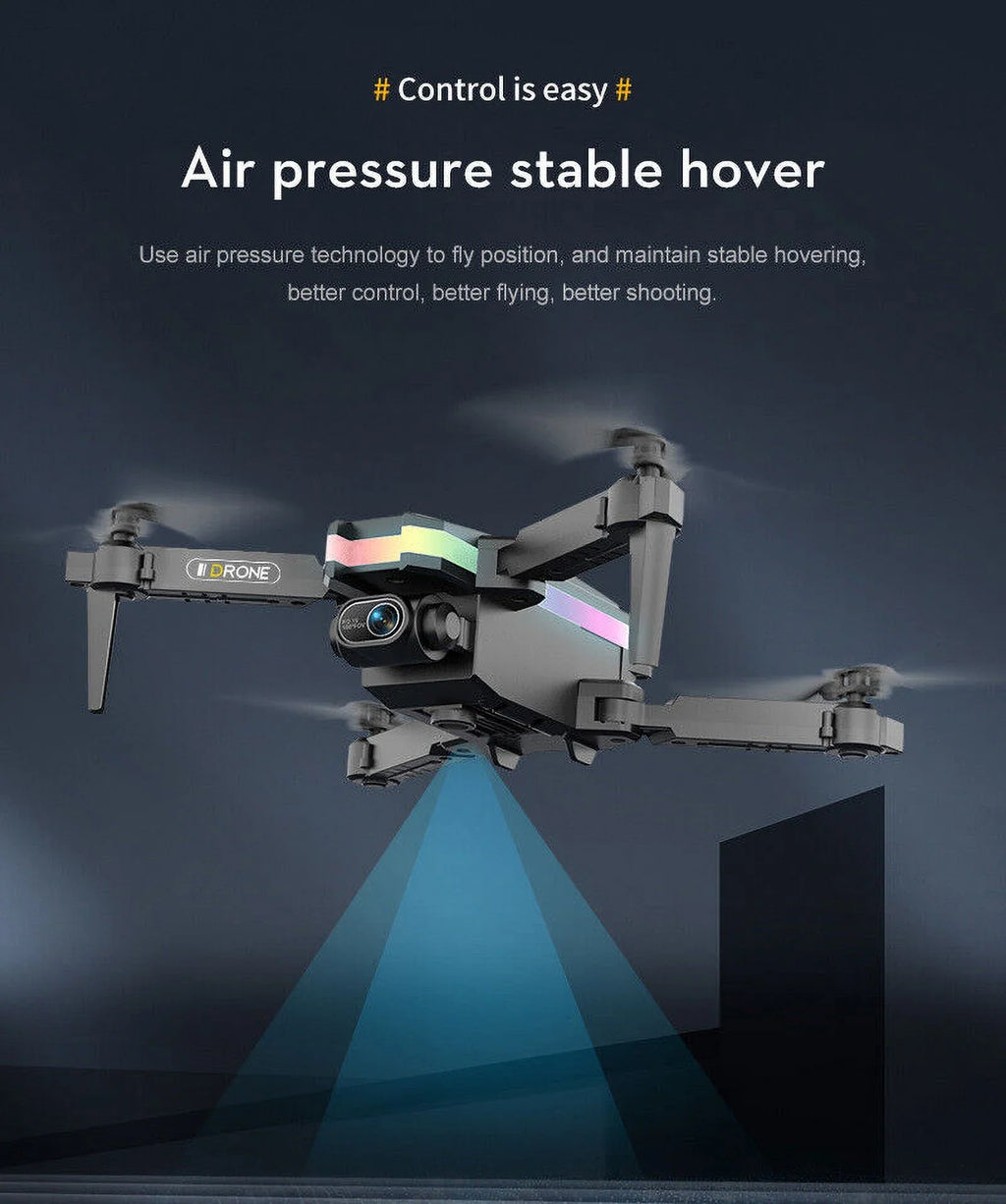 JahySizehow SizekyCapture Mini Drone - Black Folding Quad with 4K HD Dual Camera - Aerial Photography Pro