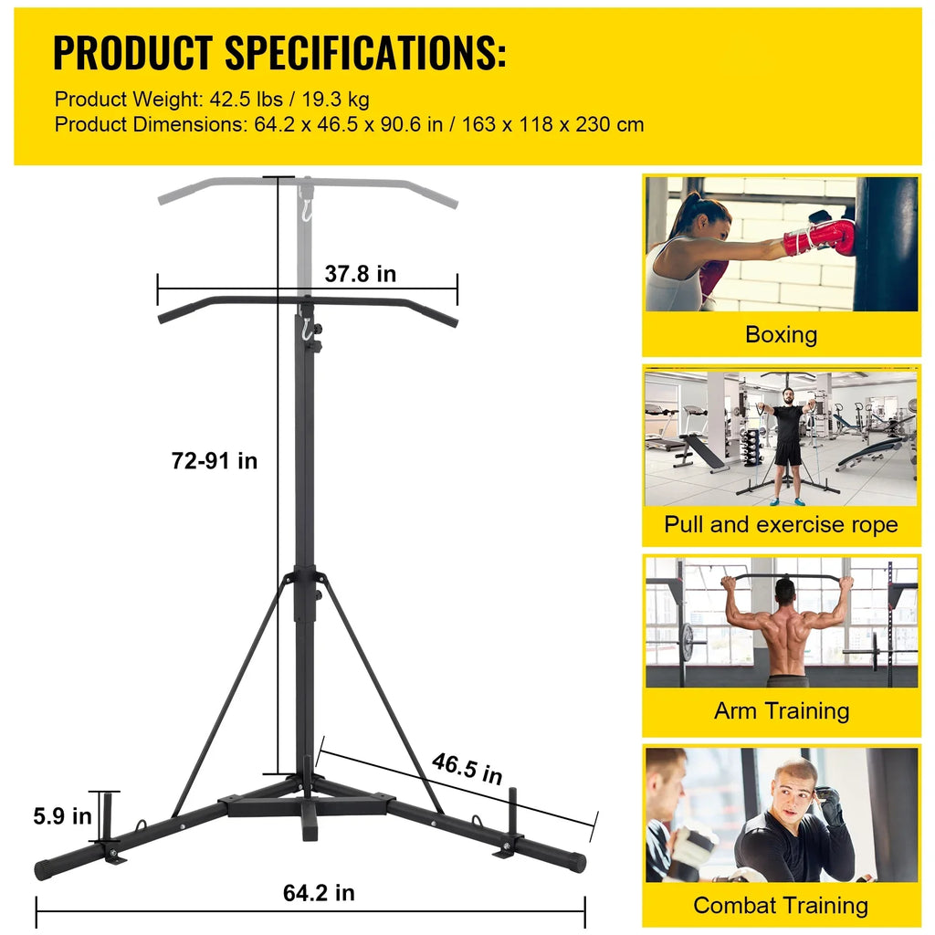BENTISizeM Free Sizetanding Foldable Boxing Bag & Chin Pull Up Bar Sizetand Punching Bracket