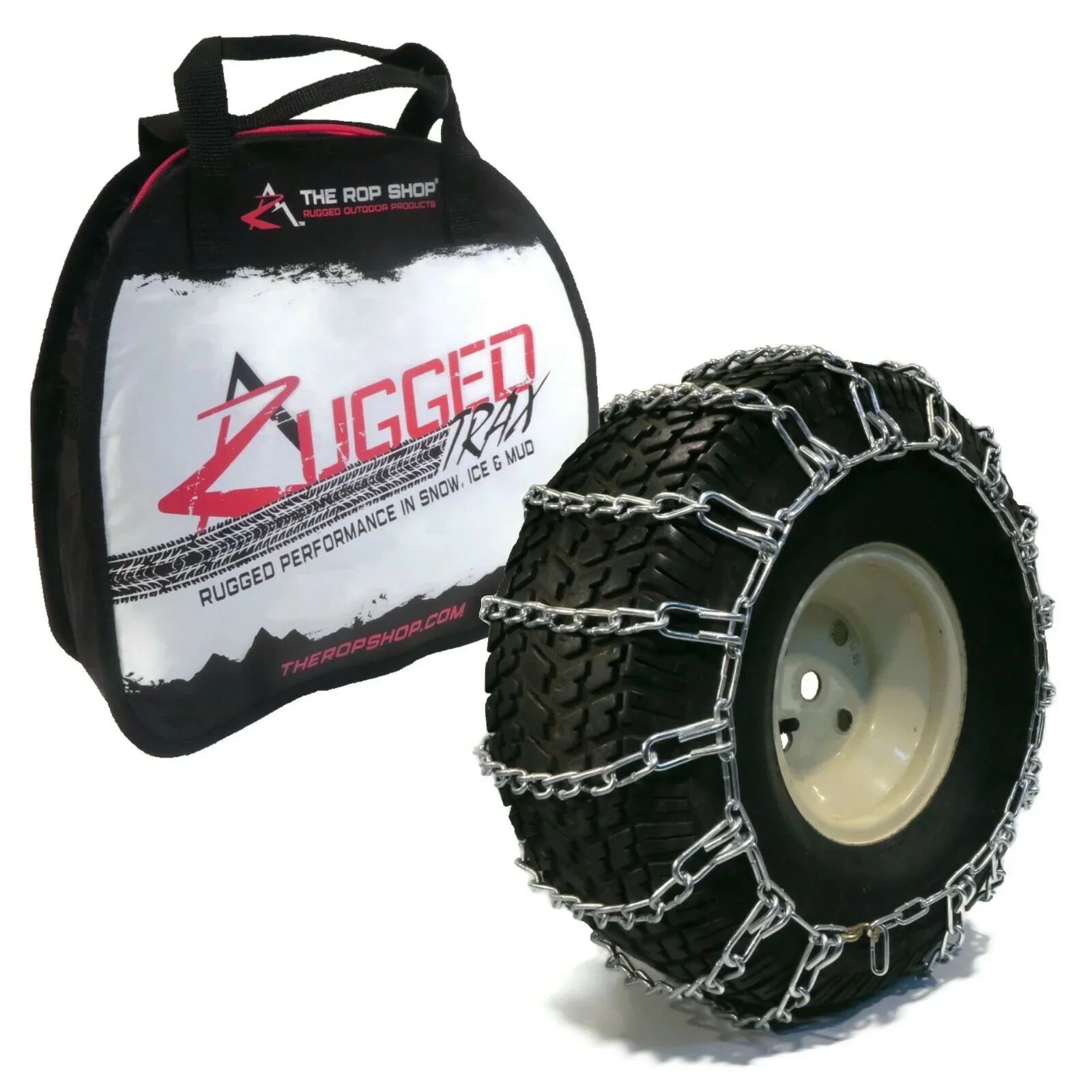 The ROP Sizehop | Pair 2 Link Tire Chains 19x9.5x8 For Many Kawasaki Mule Teryx UTV Vehicle