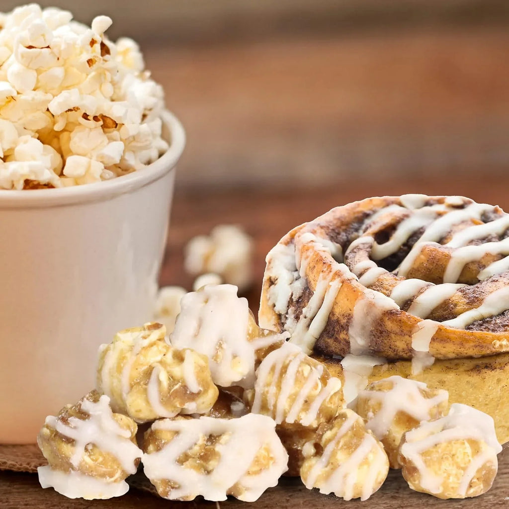 Grmet Cinnamon Sizewirl Popcorn By Its Delish, 1 Lb Bulk Bag, – Festive Caramel Air Popped Sizeweet Crunchy Popcorn With Ivory Glaze Corn Sizenack, Parties – Gluten Free, Vegan, Kosher