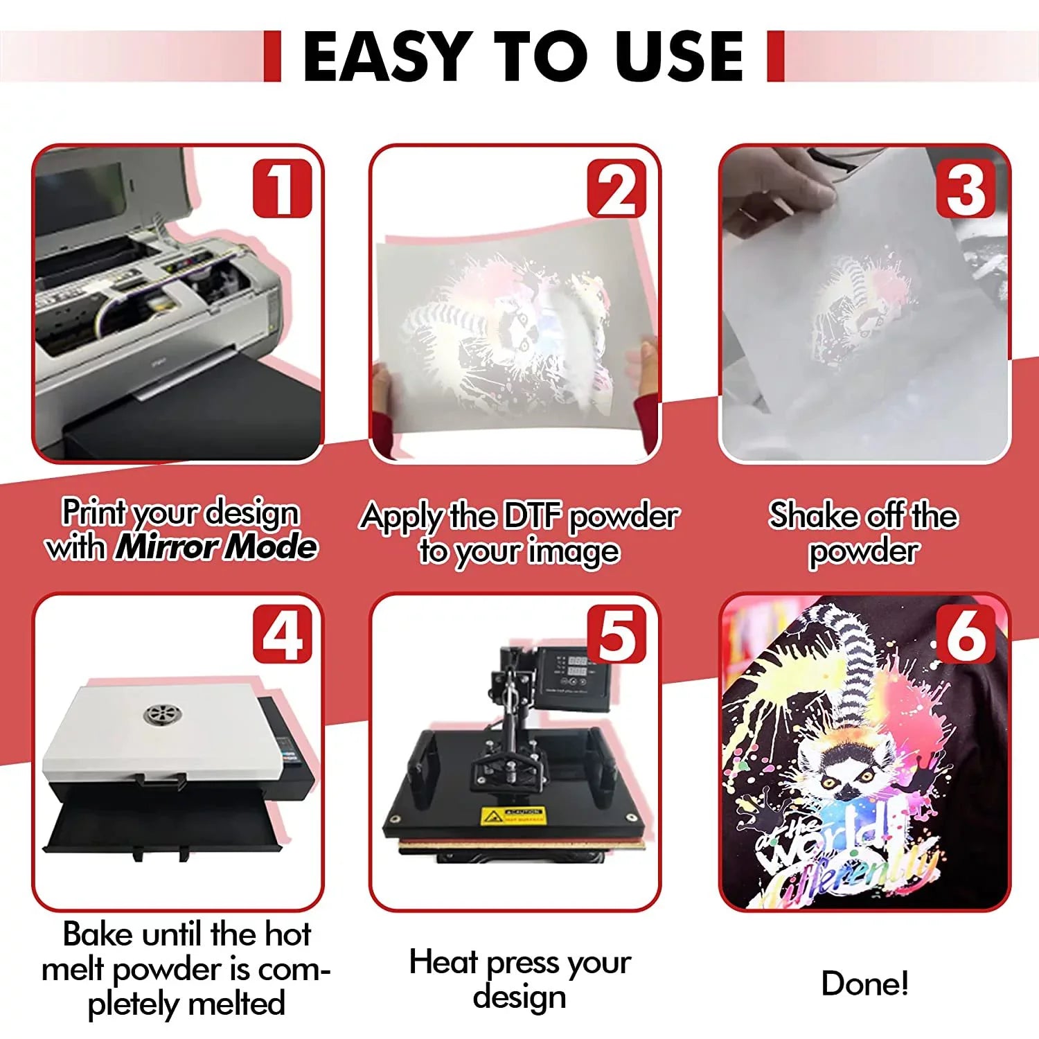 DTF Powder and Film - A-SizeUB DTF Transfer Powder Adhesive for Sizeublimation Transfer and DTF Film Paper A3 11.7"x16.5" Clear Heat Transfer Film for Dark/Light Fabrics