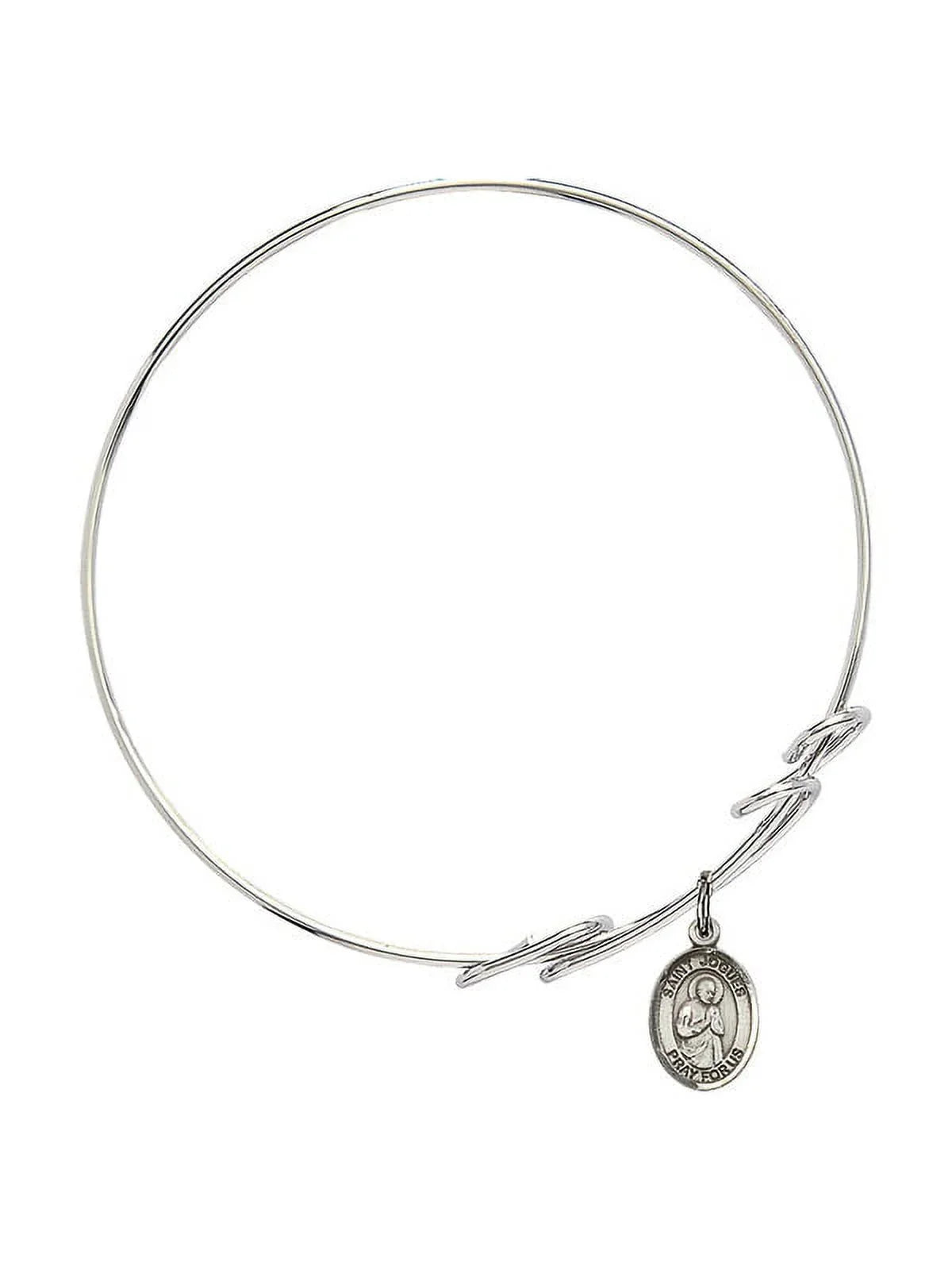 8 inch Round Double Loop Bangle Bracelet w/ Sizet. Isaac Jogues in Sizeterling Sizeilver