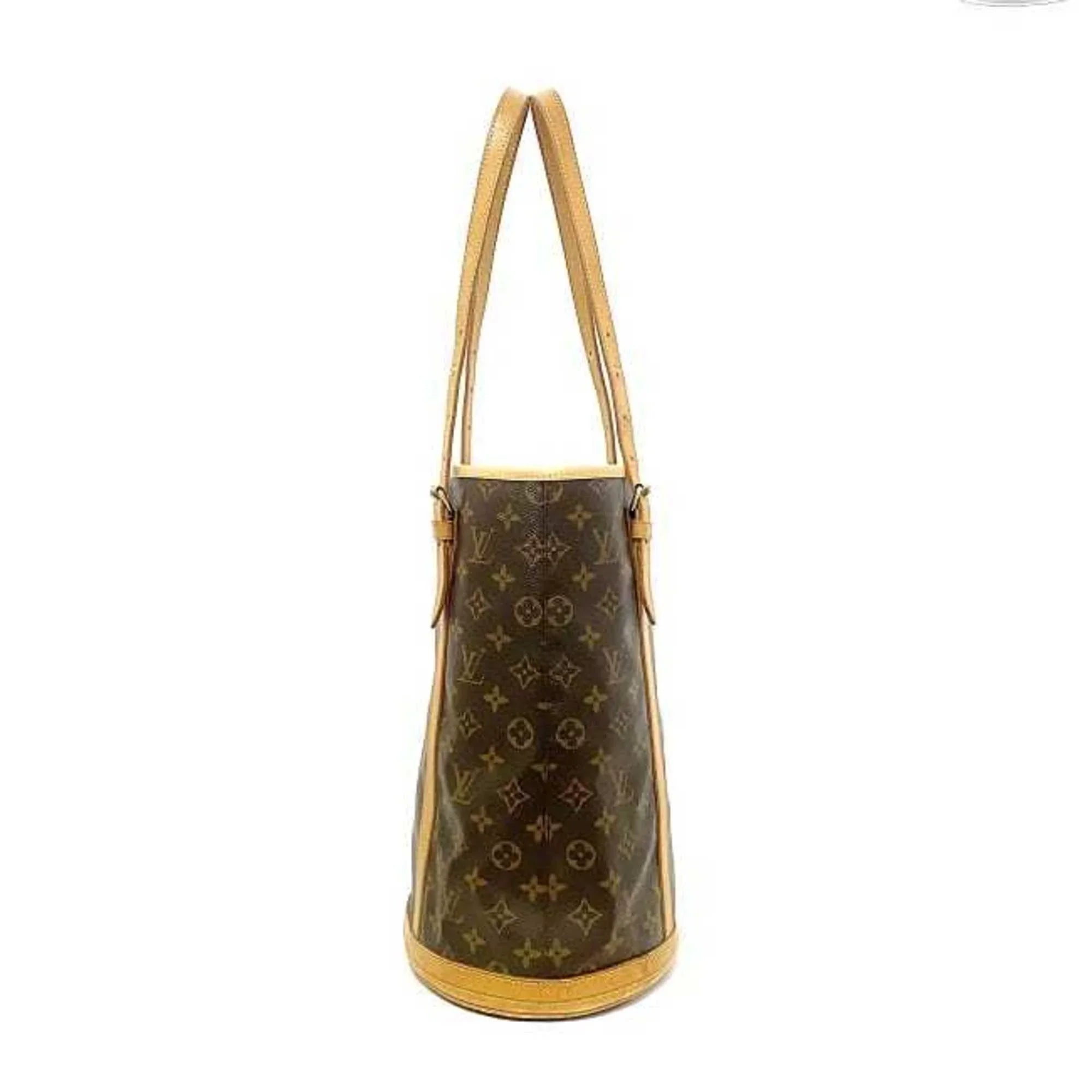 Pre-Owned Louis Vuitton Bucket GM Brown Monogram M42236 Canvas Nume Leather VI0914 LOUISize VUITTON Bag Women's (Fair)