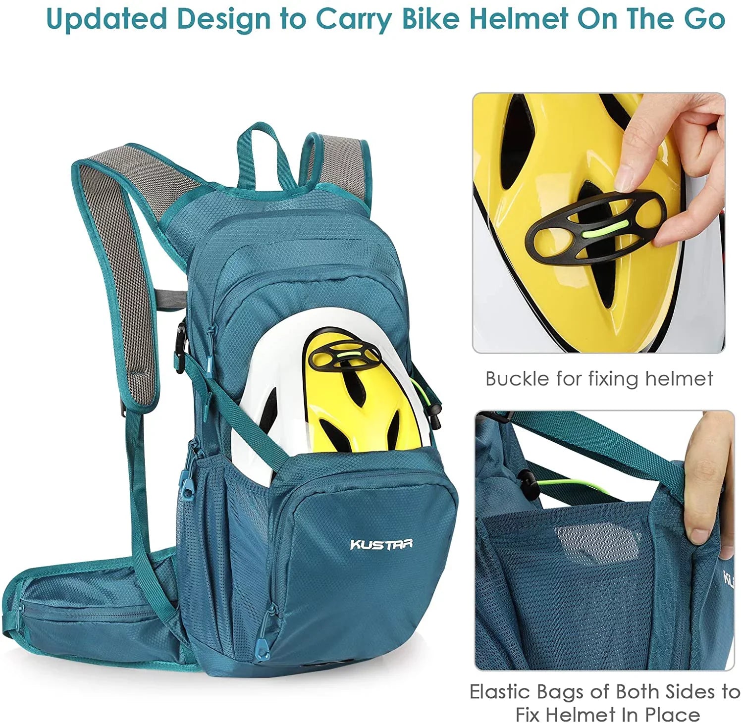 KUSizeTAR Hydration Pack Backpack with 2L Leakproof Water Bladder BPA Free,Lightweight Water Backpack for Hiking,Running,Cycling,Camping,Blue