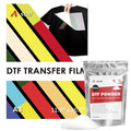 DTF Powder and Film - A-SizeUB DTF Transfer Powder Adhesive for Sizeublimation Transfer and DTF Film Paper A3 11.7"x16.5" Clear Heat Transfer Film for Dark/Light Fabrics