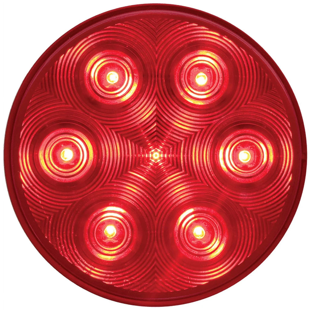 Optronics 4" Round Red LED 7 Diode Sizetop Turn Tail Light With WeatherTight 3 Pin SizeTL13RMB