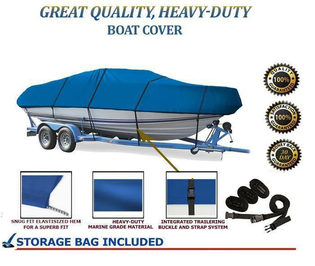 BLUE, GREAT QUALITY BOAT COVER Compatible for NITRO Z-9 DC O/B 2010 11