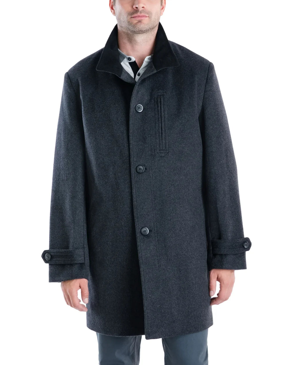London Fog Men's Clark Classic-Fit Overcoat, Gray, 38Size
