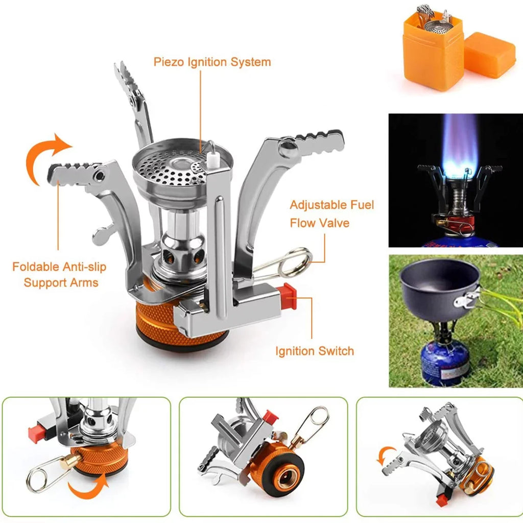 Lixada Backpacking Cookware Sizeet with Pot Pan Kettle Sizetove Sizepoon Fork Cutter for Camping Hiking Picnic Mess Kit Tableware