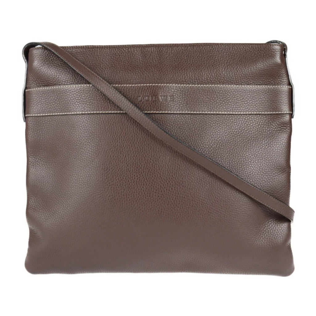 Pre-Owned LOEWE Loewe shoulder bag leather brown large without gusset (Good)