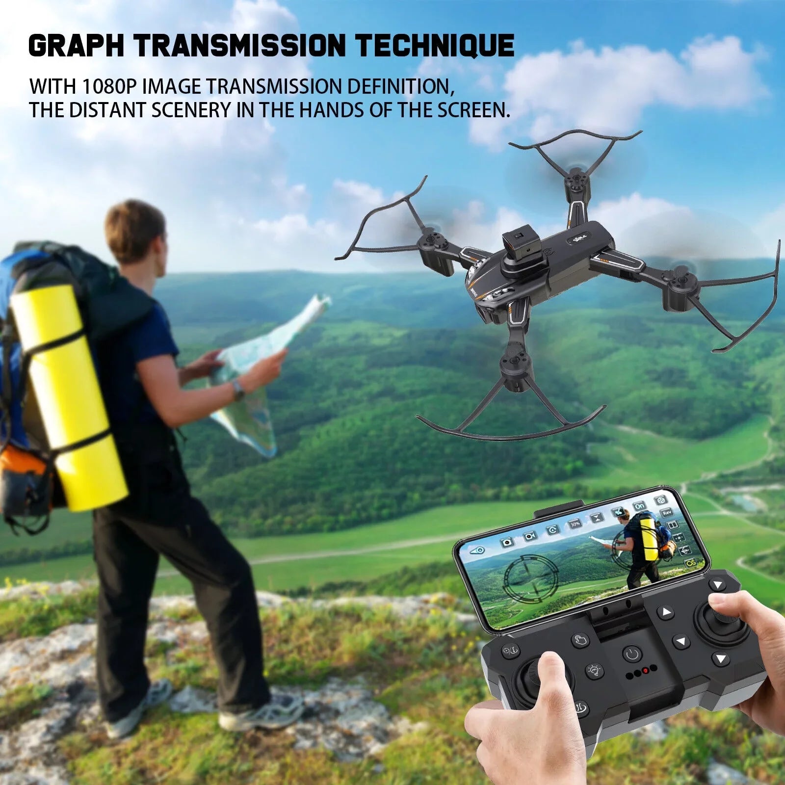 JLLOM Dual Camera Drone - 4K HD Quadcopter with Foldable Design and Obstacle Avoidance Technology