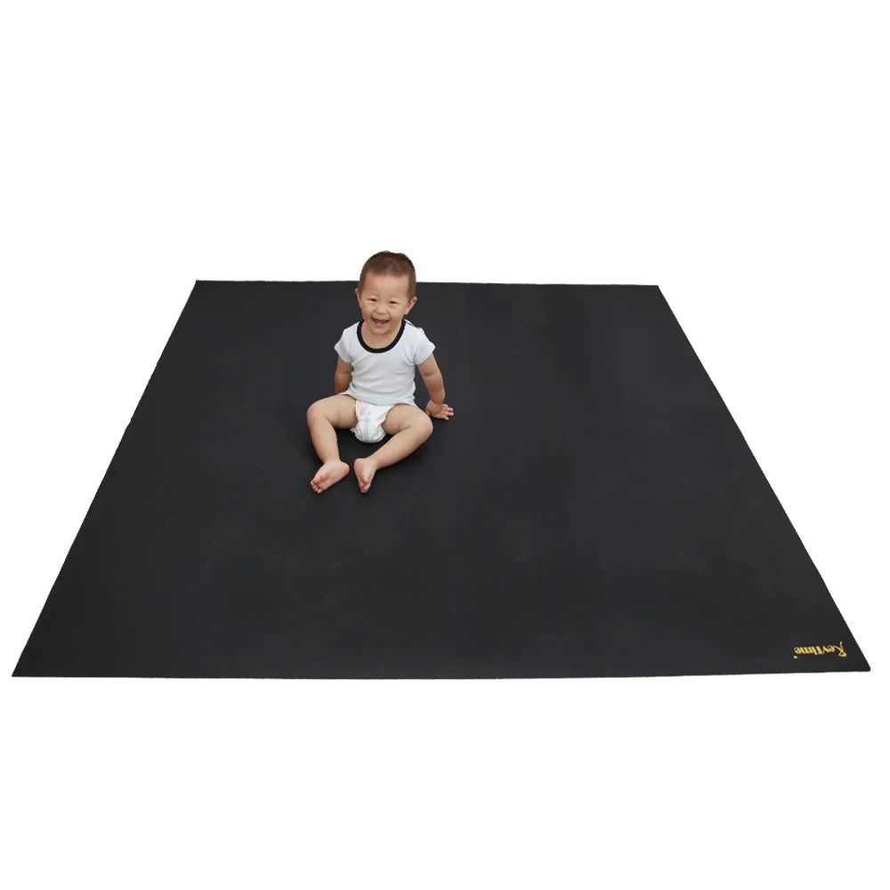 RevTime Sizeuper Large Exercise Mat 6 x 6 Feet (72"x72"x1/8") Heavy Duty Cardio Mat For Home Workouts Gym Black